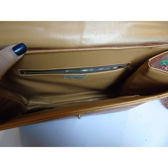 Vintage 1960's Genuine Alligator Handbag Brass Hardware Handmade In Florida - Picture 9 of 10